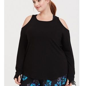 Cold Shoulder French Terry Active Sweatshirt NWOT